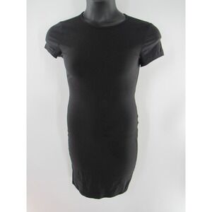 Women's Black Short Sleeve Crew Neck Bodycon T Shirt Dress Size Small: Brand New